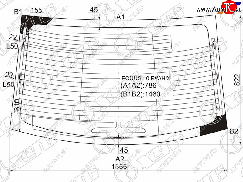 10 249 р. Стекло заднее с обогревом HYUNDAI EQUUS 4D 10-17                                                     XYG EQUUS-10 RW/H/X  с доставкой в г. Пермь