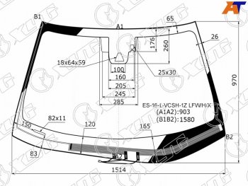 Стекло лобовое с обогревом щеток + дд + камера LEXUS ES 15-18                                        XYG ES-16-L-VCSH-1Z LFW/H/X