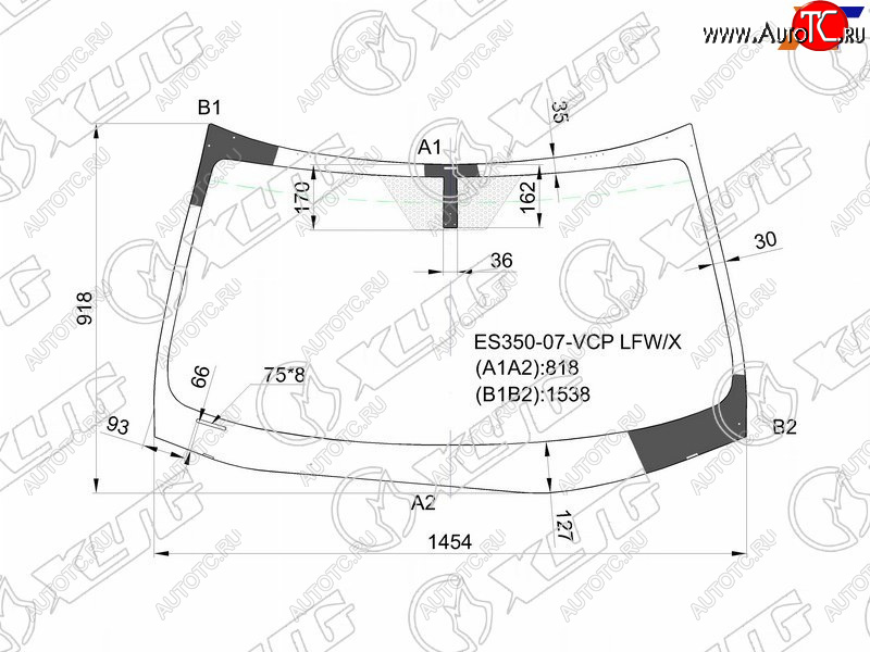 8 649 р. Стекло лобовое Lexus ES 06-12 XYG ES350-07-VCP LFW/X  с доставкой в г. Пермь