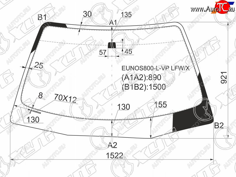 6 949 р. Стекло лобовое Mazda Eunos 800 93-97  Millenia 94-03  Xedos 9 93-02 XYG EUNOS800-L-VP LFW/X  с доставкой в г. Пермь