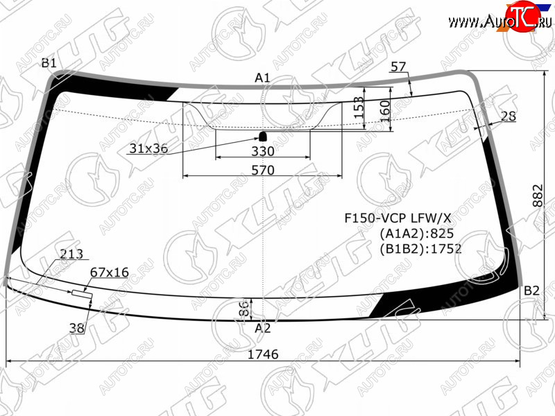 10 649 р. Стекло лобовое (Молдинг) Ford F150 03-08 XYG F150-VCP LFW/X  с доставкой в г. Пермь