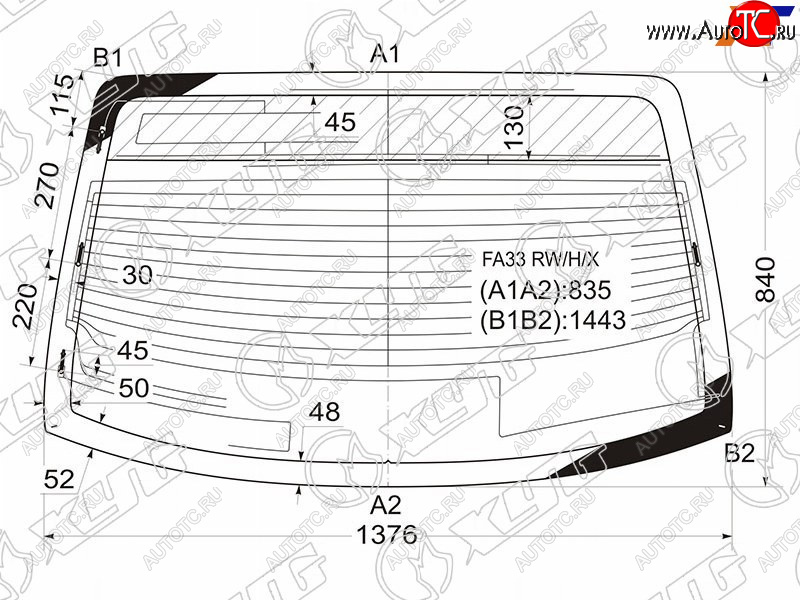 7 299 р. Стекло заднее с обогревом NISSAN CEFIRO A33 98-03NISSAN MAXIMA 98-06                                XYG FA33 RW/H/X  с доставкой в г. Пермь