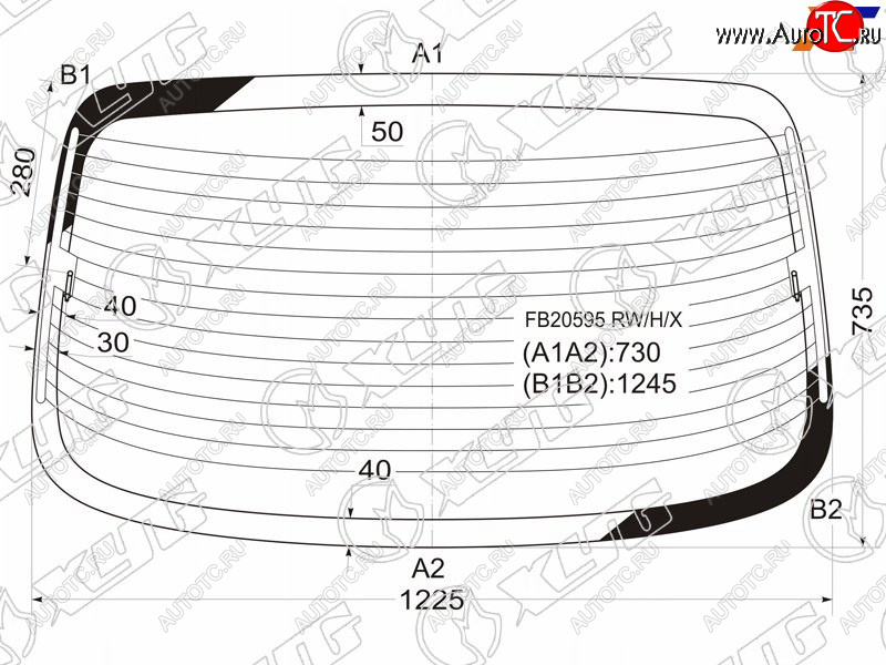 5 549 р. Стекло заднее с обогревом DAEWOO LEGANZA 4D 97-02                                                    XYG FB20595 RW/H/X  с доставкой в г. Пермь