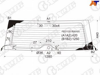 7 199 р. Стекло заднее (Цвет зеленый Обогрев Антенна) Toyota RAV4 (CA20) 00-05 XYG FB21155 RW/H/X  с доставкой в г. Пермь. Увеличить фотографию 1