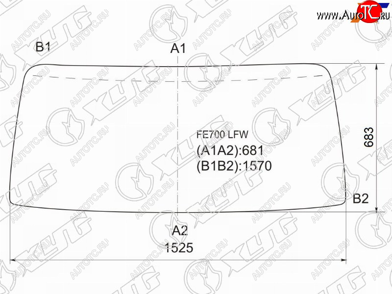 7 999 р. Стекло лобовое Mitsubishi Fuso Canter FE7 02-12 XYG FE700 LFW  с доставкой в г. Пермь