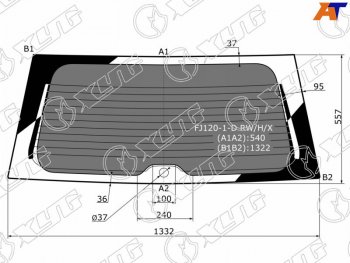 7 599 р. Стекло заднее (Затемненное Обогрев) Toyota Land Cruiser Prado (J120) 02-09  Lexus GX 02-09 XYG FJ120-1-D RW/H/X  с доставкой в г. Пермь. Увеличить фотографию 1
