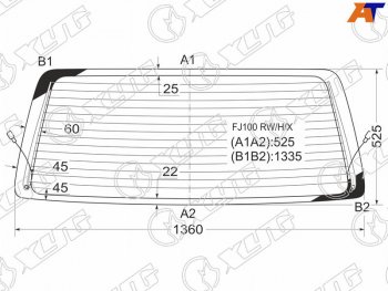 7 199 р. Стекло заднее (Цвет зеленый Обогрев) Toyota Land Cruiser (J100) 98-07  Lexus LX 98-07  Toyota Lan XYG FJ100 RW/H/X  с доставкой в г. Пермь. Увеличить фотографию 1