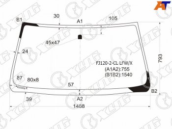 Стекло лобовое Toyota Land Cruiser Prado (J120) 02-09  Lexus GX 02-09 XYG FJ120-2-CL LFW/X
