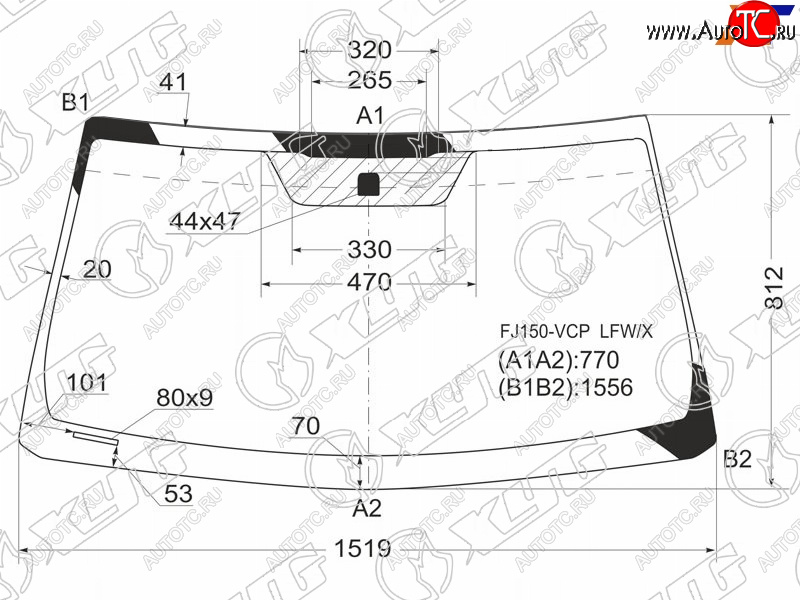 5 699 р. Стекло лобовое Toyota Land Cruiser Prado (J150) 09-20  Lexus GX 09-19 XYG FJ150-VCP LFW/X  с доставкой в г. Пермь