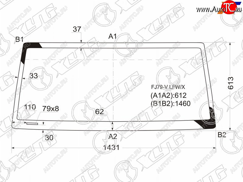 4 799 р. Стекло лобовое Toyota Land Cruiser 80- XYG FJ79-V LFW/X  с доставкой в г. Пермь