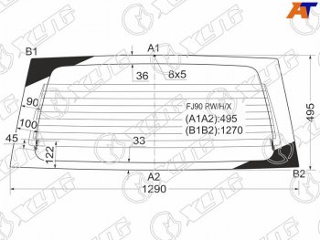 7 999 р. Стекло заднее (Цвет зеленый Обогрев) Toyota Land Cruiser Prado (J90) 96-02 XYG FJ90 RW/H/X  с доставкой в г. Пермь. Увеличить фотографию 1