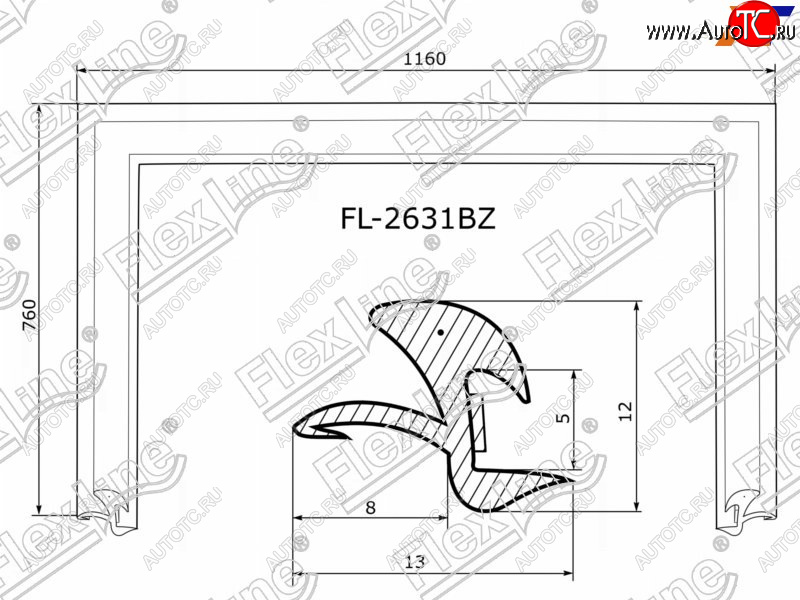 2 599 р. Молдинг лобового стекла (П-образный) FLEXLINE Honda Jazz (2001-2008)  с доставкой в г. Пермь