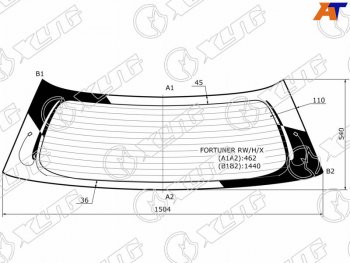 7 849 р. Стекло заднее (Цвет зеленый Обогрев) Toyota Fortuner 04-15 XYG FORTUNER RW/H/X  с доставкой в г. Пермь. Увеличить фотографию 1