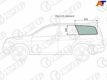 3 999 р. Стекло кузова боковое (не опускное) (Слева Цвет зеленый) Great Wall Hover 05-10  Hover H3 10-16  XYG FQ21375 SW/LH/X  с доставкой в г. Пермь. Увеличить фотографию 1