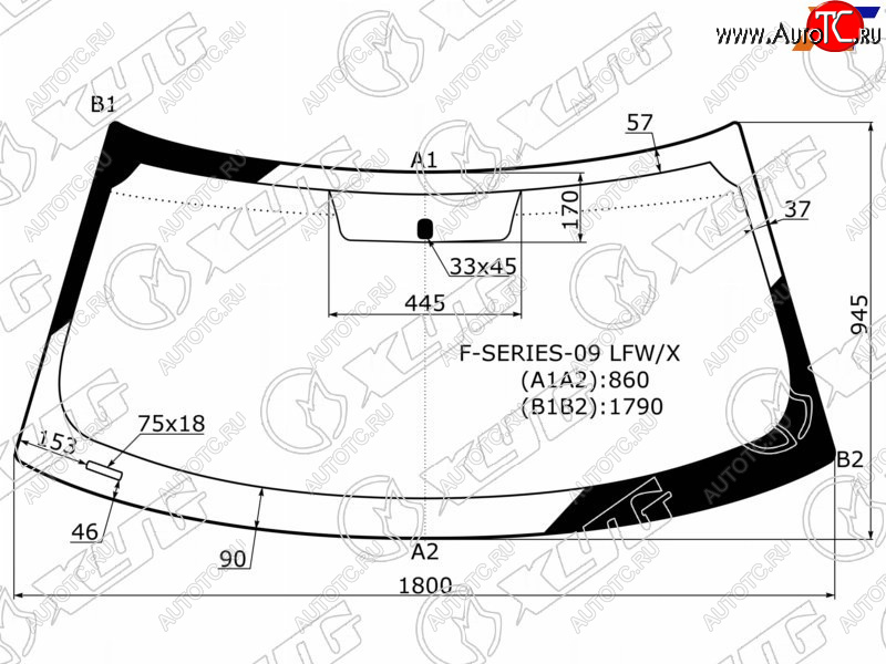 11 299 р. Стекло лобовое Ford F150 09-14 XYG F-SERIES-09 LFW/X  с доставкой в г. Пермь