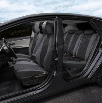 14 249 р. Чехлы сидений (экокожа) Автопилот Ромб  Audi A5  8T (2007-2016) дорестайлинг, купе, рестайлинг, купе (серый/черный)  с доставкой в г. Пермь. Увеличить фотографию 8