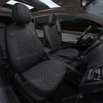 14 249 р. Чехлы сидений (экокожа, 40/60) Автопилот Ромб  Audi A6  C5 (1997-2004) дорестайлинг, универсал, рестайлинг, универсал (черный)  с доставкой в г. Пермь. Увеличить фотографию 6