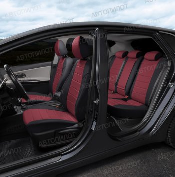 13 849 р. Чехлы сидений (экокожа) Автопилот  Audi A6  C7 (2010-2018) дорестайлинг, седан, рестайлинг, седан (черный/бордовый)  с доставкой в г. Пермь. Увеличить фотографию 8