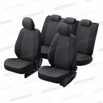8 499 р. Чехлы сидений (экокожа/алькантара, 40/60) Автопилот Ромб  Audi Q3  8U (2011-2018) дорестайлинг, рестайлинг (черный/темно-серый)  с доставкой в г. Пермь. Увеличить фотографию 6