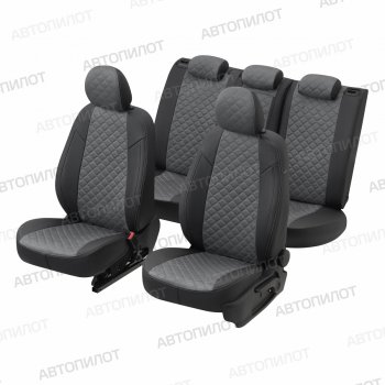 8 499 р. Чехлы сидений (экокожа/алькантара, 40/60) Автопилот Ромб  Audi Q3  8U (2011-2018) дорестайлинг, рестайлинг (черный/серый)  с доставкой в г. Пермь. Увеличить фотографию 5