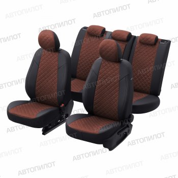 14 249 р. Чехлы сидений (экокожа/алькантара, 40/60) Автопилот Ромб  Audi Q3  8U (2011-2018) дорестайлинг, рестайлинг (черный/шоколад)  с доставкой в г. Пермь. Увеличить фотографию 5