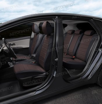 13 649 р. Чехлы сидений (экокожа) Автопилот  Audi Q5  8R (2008-2017) дорестайлинг, рестайлинг (черный/шоколад)  с доставкой в г. Пермь. Увеличить фотографию 7