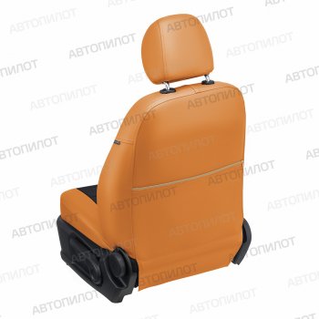 13 649 р. Чехлы сидений (экокожа) Автопилот Audi Q5 8R дорестайлинг (2008-2012) (оранж/черный)  с доставкой в г. Пермь. Увеличить фотографию 4