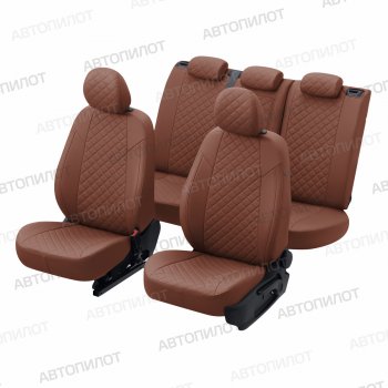 14 249 р. Чехлы сидений (экокожа) Автопилот Ромб  Audi Q5  8R (2008-2017) дорестайлинг, рестайлинг (коричневый)  с доставкой в г. Пермь. Увеличить фотографию 6