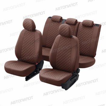 14 249 р. Чехлы сидений (экокожа) Автопилот Ромб  Audi Q5  8R (2008-2017) дорестайлинг, рестайлинг (темно-коричневый)  с доставкой в г. Пермь. Увеличить фотографию 6
