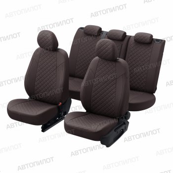 14 249 р. Чехлы сидений (экокожа) Автопилот Ромб  Audi Q5  8R (2008-2017) дорестайлинг, рестайлинг (шоколад)  с доставкой в г. Пермь. Увеличить фотографию 6