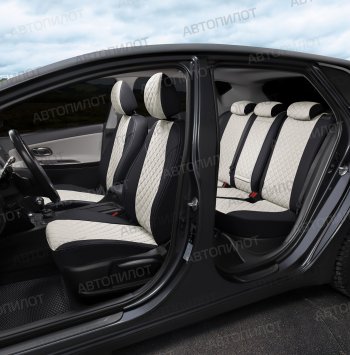 8 499 р. Чехлы сидений (экокожа) Автопилот Ромб  BMW 1 серия  E87 (2004-2011) хэтчбэк 5 дв. дорестайлинг, хэтчбэк 5 дв. рестайлинг (черный/белый)  с доставкой в г. Пермь. Увеличить фотографию 6