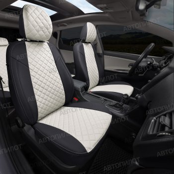 8 499 р. Чехлы сидений (экокожа) Автопилот Ромб  BMW 1 серия  E87 (2004-2011) хэтчбэк 5 дв. дорестайлинг, хэтчбэк 5 дв. рестайлинг (черный/белый)  с доставкой в г. Пермь. Увеличить фотографию 5