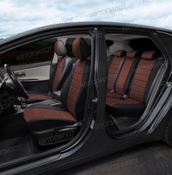 13 649 р. Чехлы сидений (экокожа/алькантара) Автопилот BMW 1 серия F20 хэтчбэк 5 дв. дорестайлинг (2012-2015) (черный/шоколад)  с доставкой в г. Пермь. Увеличить фотографию 7