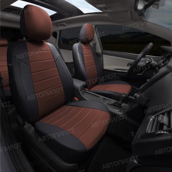 13 649 р. Чехлы сидений (экокожа/алькантара) Автопилот BMW 1 серия F20 хэтчбэк 5 дв. дорестайлинг (2012-2015) (черный/шоколад)  с доставкой в г. Пермь. Увеличить фотографию 6