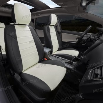 8 249 р. Чехлы сидений (экокожа) Автопилот BMW X3 E83 (2003-2009) (черный/белый)  с доставкой в г. Пермь. Увеличить фотографию 6