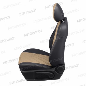 14 249 р. Чехлы сидений (экокожа) Автопилот Ромб  Chery Bonus  (A13) (2011-2016) лифтбэк (черный/темно-бежевый)  с доставкой в г. Пермь. Увеличить фотографию 5