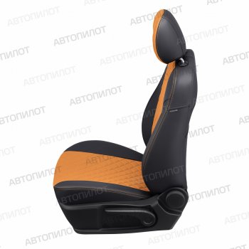 14 249 р. Чехлы сидений (экокожа) Автопилот Ромб  Chery Bonus  (A13) (2011-2016) лифтбэк (черный/оранж)  с доставкой в г. Пермь. Увеличить фотографию 4