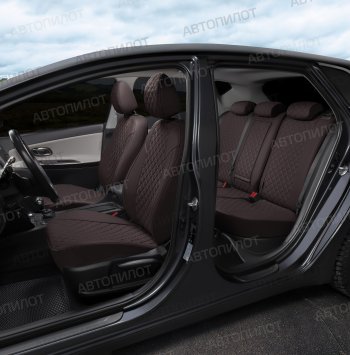 14 249 р. Чехлы сидений (экокожа) Автопилот Ромб  Chery Bonus  (A13) (2011-2016) лифтбэк (шоколад)  с доставкой в г. Пермь. Увеличить фотографию 5