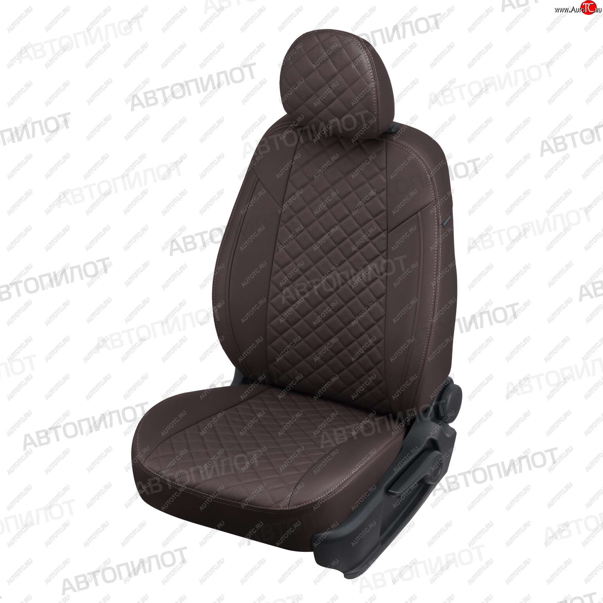 14 249 р. Чехлы сидений (экокожа) Автопилот Ромб  Chery Bonus  (A13) (2011-2016) лифтбэк (шоколад)  с доставкой в г. Пермь