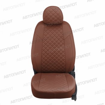 14 249 р. Чехлы сидений (экокожа) Автопилот Ромб Chevrolet Aveo T250 хэтчбек 5 дв рестайлинг (2006-2011) (коричневый)  с доставкой в г. Пермь. Увеличить фотографию 5