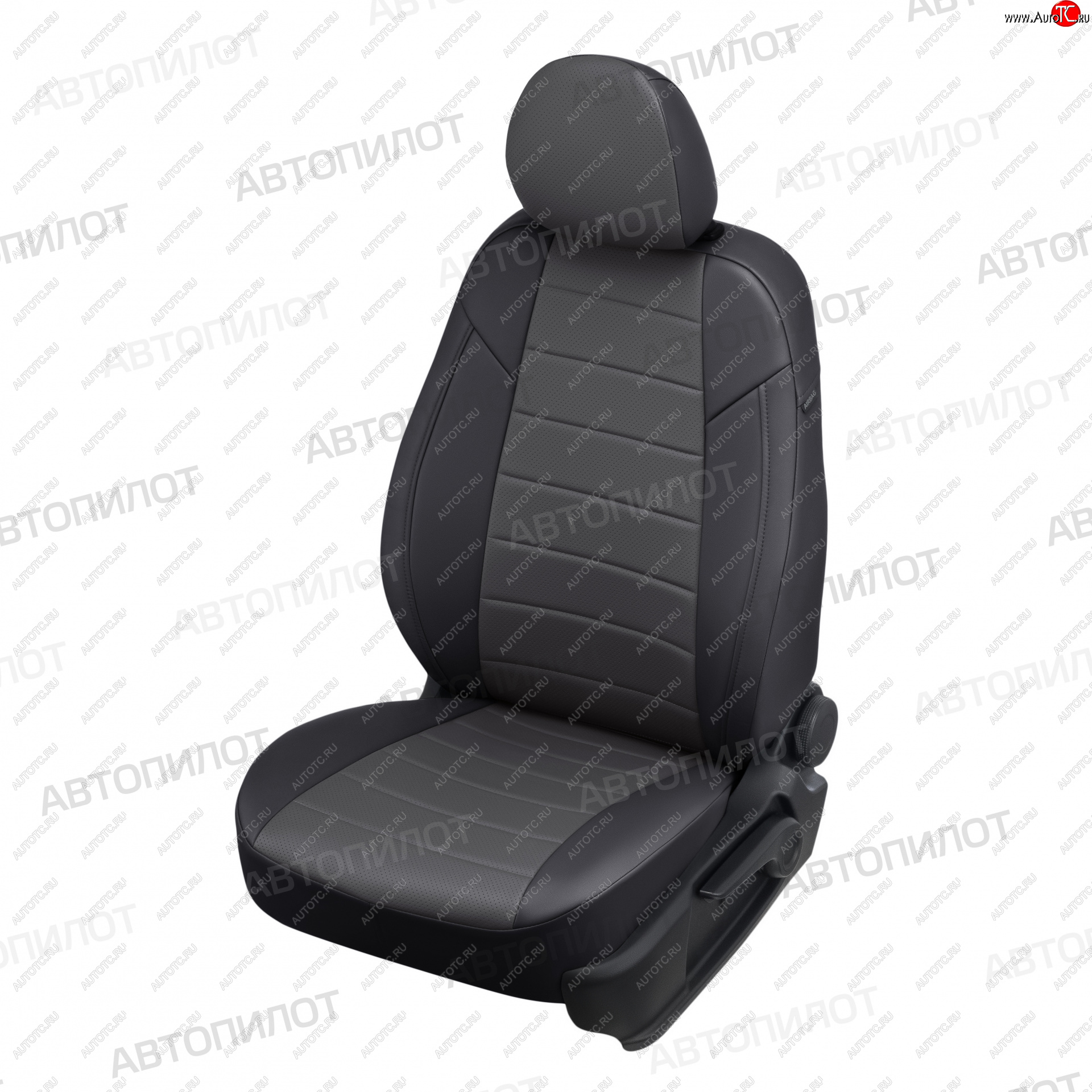 8 249 р. Чехлы сидений (экокожа) Автопилот Chevrolet Aveo T250 седан рестайлинг (2006-2011) (черный/темно-серый)  с доставкой в г. Пермь
