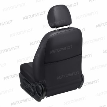 8 249 р. Чехлы сидений (экокожа) Автопилот Chevrolet Aveo T250 седан рестайлинг (2006-2011) (черный/темно-серый)  с доставкой в г. Пермь. Увеличить фотографию 3