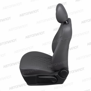 8 499 р. Чехлы сидений (экокожа) Автопилот Ромб Chevrolet Captiva 1-ый рестайлинг (2011-2013) (темно-серый)  с доставкой в г. Пермь. Увеличить фотографию 2
