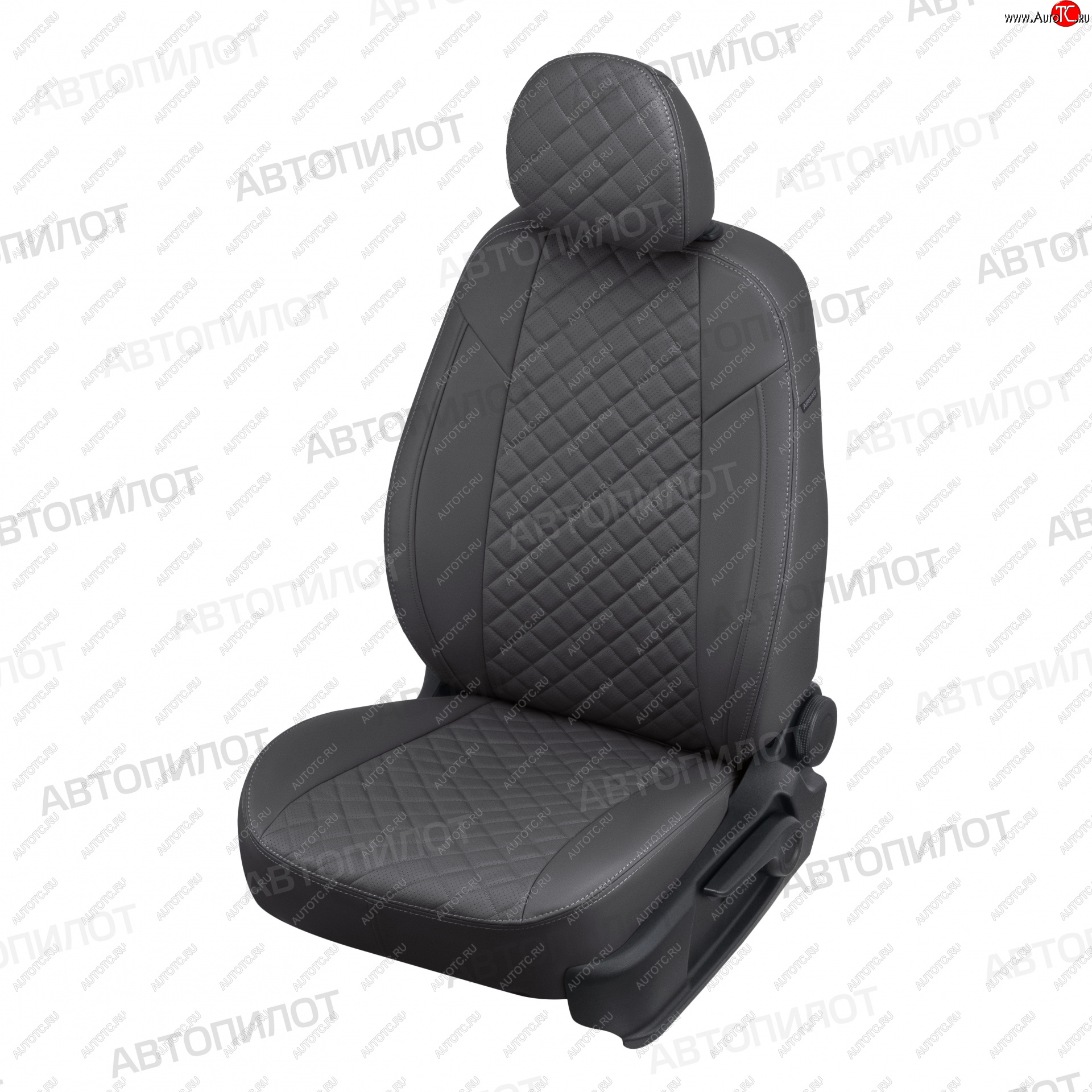 8 499 р. Чехлы сидений (экокожа) Автопилот Ромб Chevrolet Captiva 1-ый рестайлинг (2011-2013) (темно-серый)  с доставкой в г. Пермь
