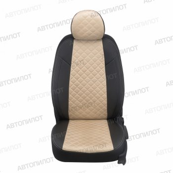 8 499 р. Чехлы сидений (экокожа/алькантара) Автопилот Ромб Chevrolet Captiva 1-ый рестайлинг (2011-2013) (черный/бежевый)  с доставкой в г. Пермь. Увеличить фотографию 5