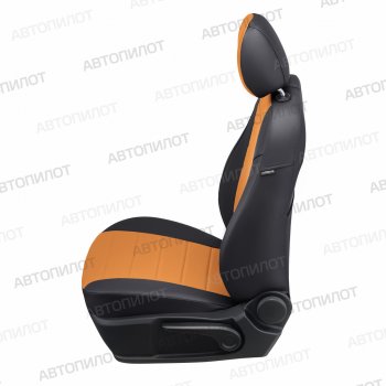 13 649 р. Чехлы сидений (экокожа) Автопилот  Chevrolet Cobalt (2011-2023), Ravon R4 (2016-2020) (черный/оранж)  с доставкой в г. Пермь. Увеличить фотографию 2