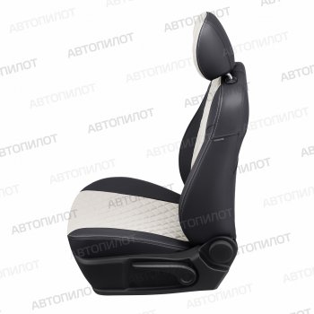 14 249 р. Чехлы сидений (экокожа) Автопилот Ромб  Chevrolet Rezzo (2000-2008) (черный/белый)  с доставкой в г. Пермь. Увеличить фотографию 3