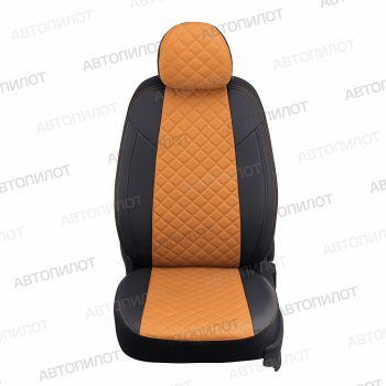 14 249 р. Чехлы сидений (экокожа) Автопилот Ромб  Chevrolet Rezzo (2000-2008) (черный/оранж)  с доставкой в г. Пермь. Увеличить фотографию 4