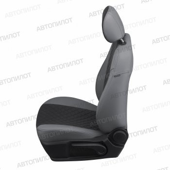 14 249 р. Чехлы сидений (экокожа) Автопилот Ромб  Chevrolet Rezzo (2000-2008) (серый/черный)  с доставкой в г. Пермь. Увеличить фотографию 3