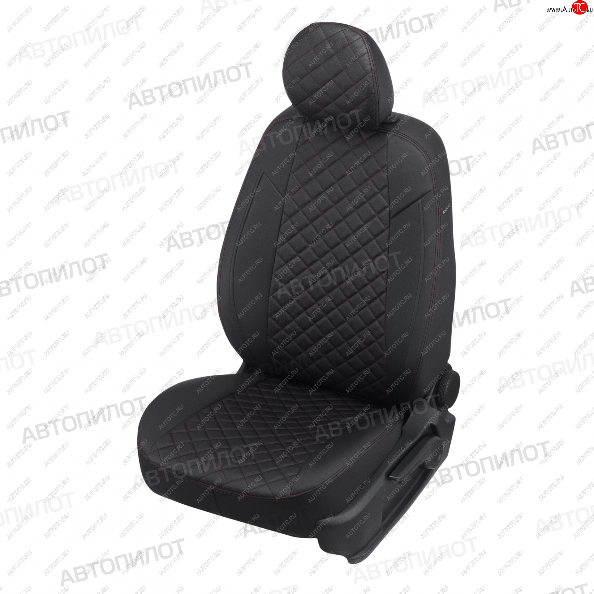 14 249 р. Чехлы сидений (экокожа) Автопилот Ромб  Chevrolet Rezzo (2000-2008) (черный/красная строчка)  с доставкой в г. Пермь
